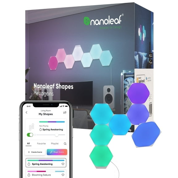 Nanoleaf Hexagons Smart LED Light Panels - Smarter Kit - 7 Panels