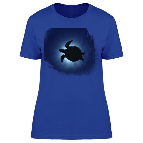 Turtle Underwater Sun Shine Beam T-Shirt Women -Image by Shutterstock, Female Large