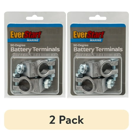 (2 pack) EverStart 10oz Marine Terminal Positive & Negative Right Angle Type