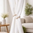 thumbnail image 3 of Evideco French Home Goods Contis Farmhouse Beige Curtain Tiebacks, 3 of 10