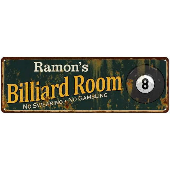 Ramon's Billiard Room Green Sign Man Cave 8x24 108240009217