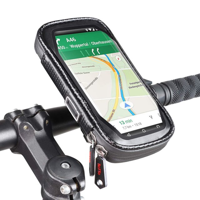 ROTTO Support de Téléphone pour Vélo Support de Cellulaire Sac de Guidon Anti-Vibration Étanche avec Rotation 360° Trois Tailles