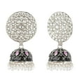 thumbnail image 3 of Efulgenz Indian Oxidized Jewelry Boho Vintage Tribal Crystal Jhumka Earrings for Women, 3 of 4
