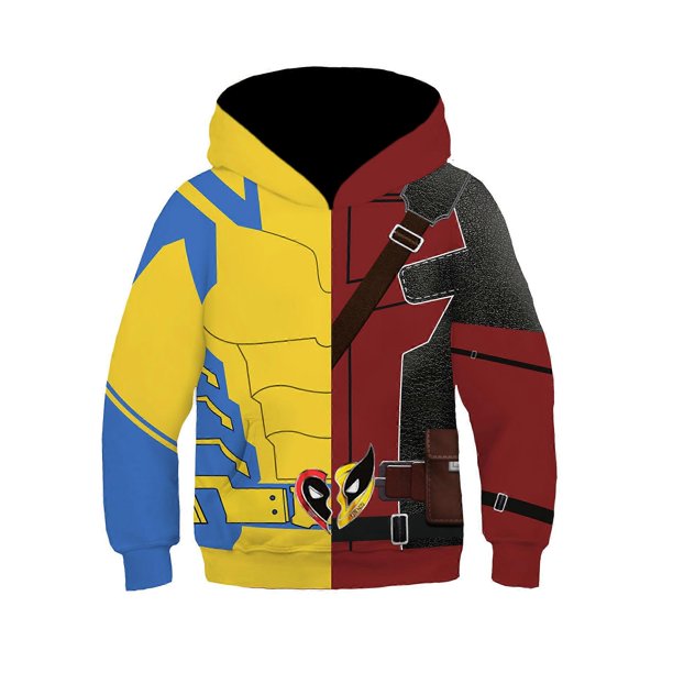 Sudadera con capucha 3D de Deadpool para niños, sudadera de superhéroe de anime, sudadera cómoda y transpirable.