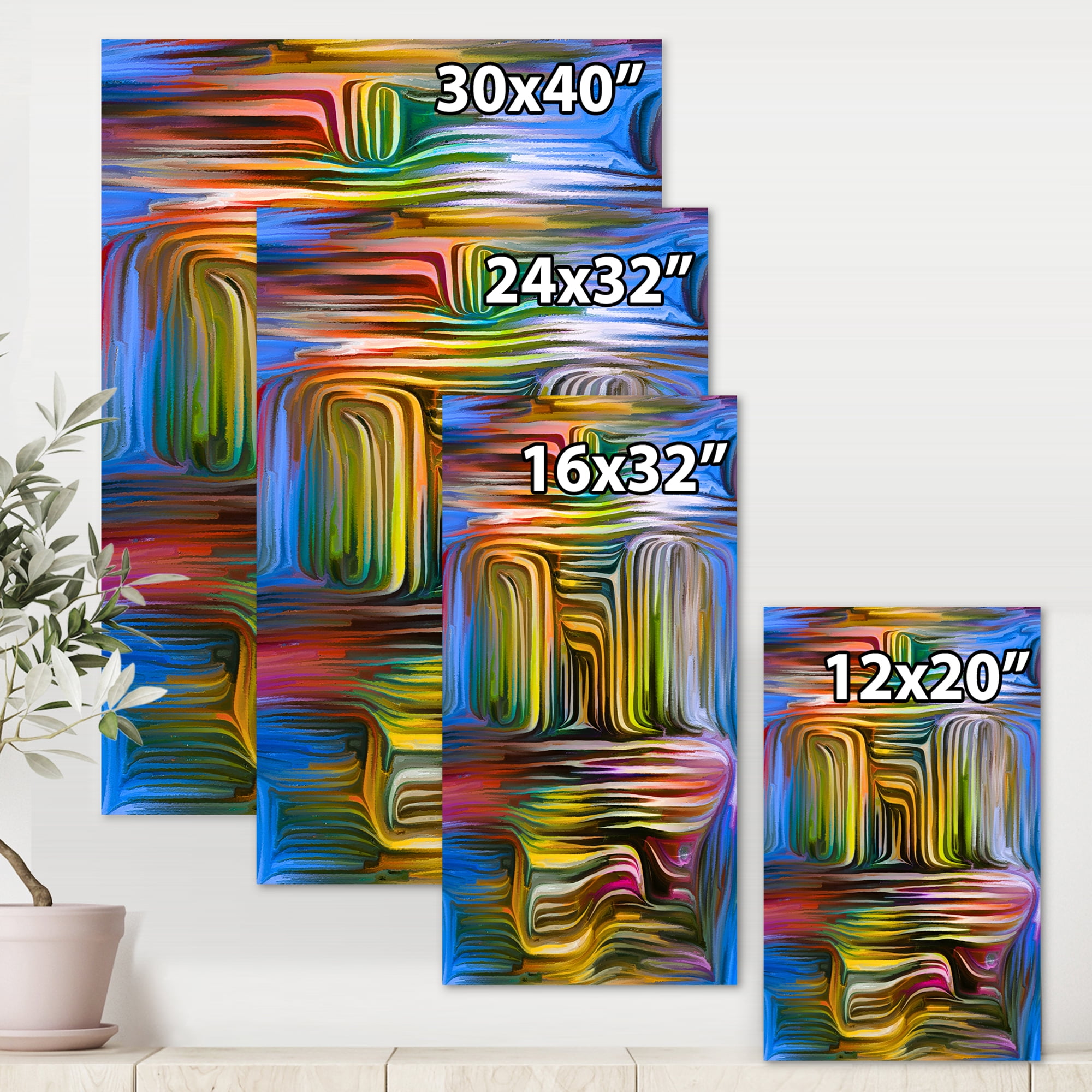 Designart ' Colour Spiral Fusion VIII ' Modern Canvas Wall Art Print
