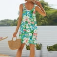 thumbnail image 5 of WTOBBY Women's Stretchy Sleeveless Scoop Neck Floral Sun Dress for Summer Vacation & Pool Party,Blue 2XL, 5 of 5