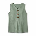 thumbnail image 3 of Posijego Summer Tank Tops for Women V Neck Button Front Sleeveless Solid Color Lightweight Casual Tank Tops for Women, 3 of 5