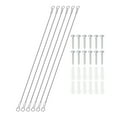 thumbnail image 1 of Stainless Steel Lanyard Cable with Eyelets 0.08" x 12" 2mm x 30cm Lock Security Wire Rope with Mounting Screws, 6 Pack, 1 of 6