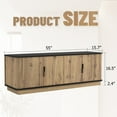thumbnail image 4 of Gzxs Modern Minimalist Media Console in Black & Natural Wood Finish - 55 Inch Wooden TV Stand with 4 Doors and Rounded Corners, for Living Room, 4 of 9