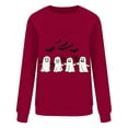 thumbnail image 4 of MexChoioe Women's Halloween Pumpkin Graphic Crewneck Sweatshirt Long Sleeve Casual Fall Winter Holiday Pullover Top, 4 of 7