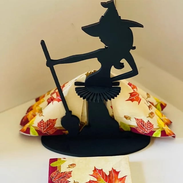 Servilleta de bruja Xihbxyly Halloween forma de mujer vestido tallado