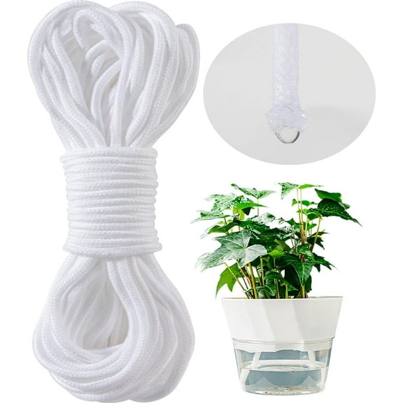 LQQBOX Self Watering Rope - 60 Feet × 1/6 Inch Self Watering Rope for Plants Wicking Cord for Garden Wick Rope for Self-Watering System Capillary Wick for Potting Orchid Tomato Plant