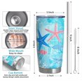 thumbnail image 6 of Sea Turtle Tumbler with Lid and Straw,20oz Vacuum Insulated Coffee Tumbler,Funny Ocean Beach Themed Coffee Mug Gifts for Women,Men,Ocean Beach Lovers, Reusable Starfish Tumbler Cups -Sky Blue, 6 of 6