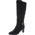 thumbnail image 1 of Charter Club Womens Palmaa Faux-Suede Knee-High Boots Black 7.5 Medium (B,M), 1 of 3