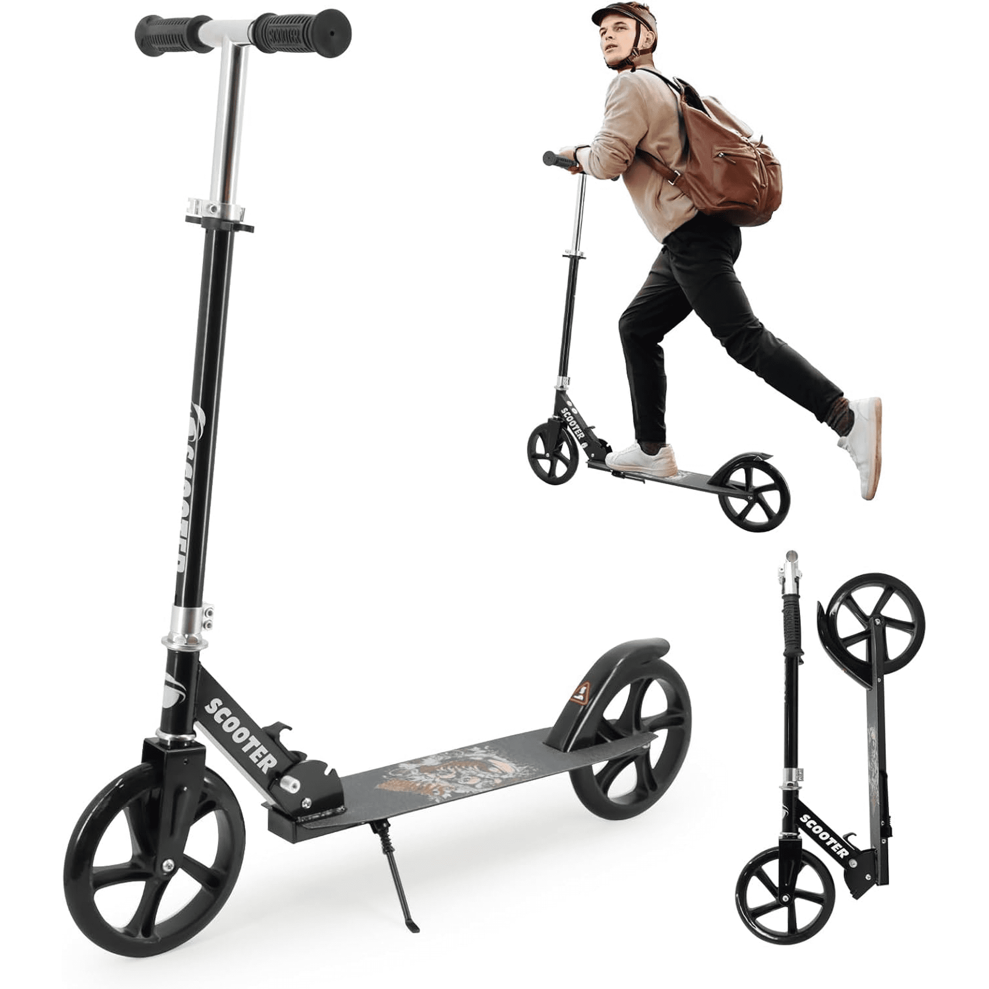 TENBOOM Trottinette pour enfants de 4 à 7 ans, 2 roues lumineuses pour filles et garçons âgés de 6 à 12 ans, trottinette pliable facile avec guidon réglable à 3 niveaux et TENBOOM Trottinette pour enfants de 4 à 7 ans, 2 roues lumineuses pour filles et garçons âgés de 6 à 12 ans, trottinette pliable facile avec guidon réglable à 3 niveaux et