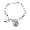 thumbnail image 1 of Still Life Painting vase flor de uva Pulsera de cadena de corazón joyería encanto moda, 1 of 3