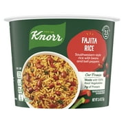 Knorr No Artificial Flavors Fajita Long Grain Rice Cup Cooks in 2.5 Minutes, 2.6 oz