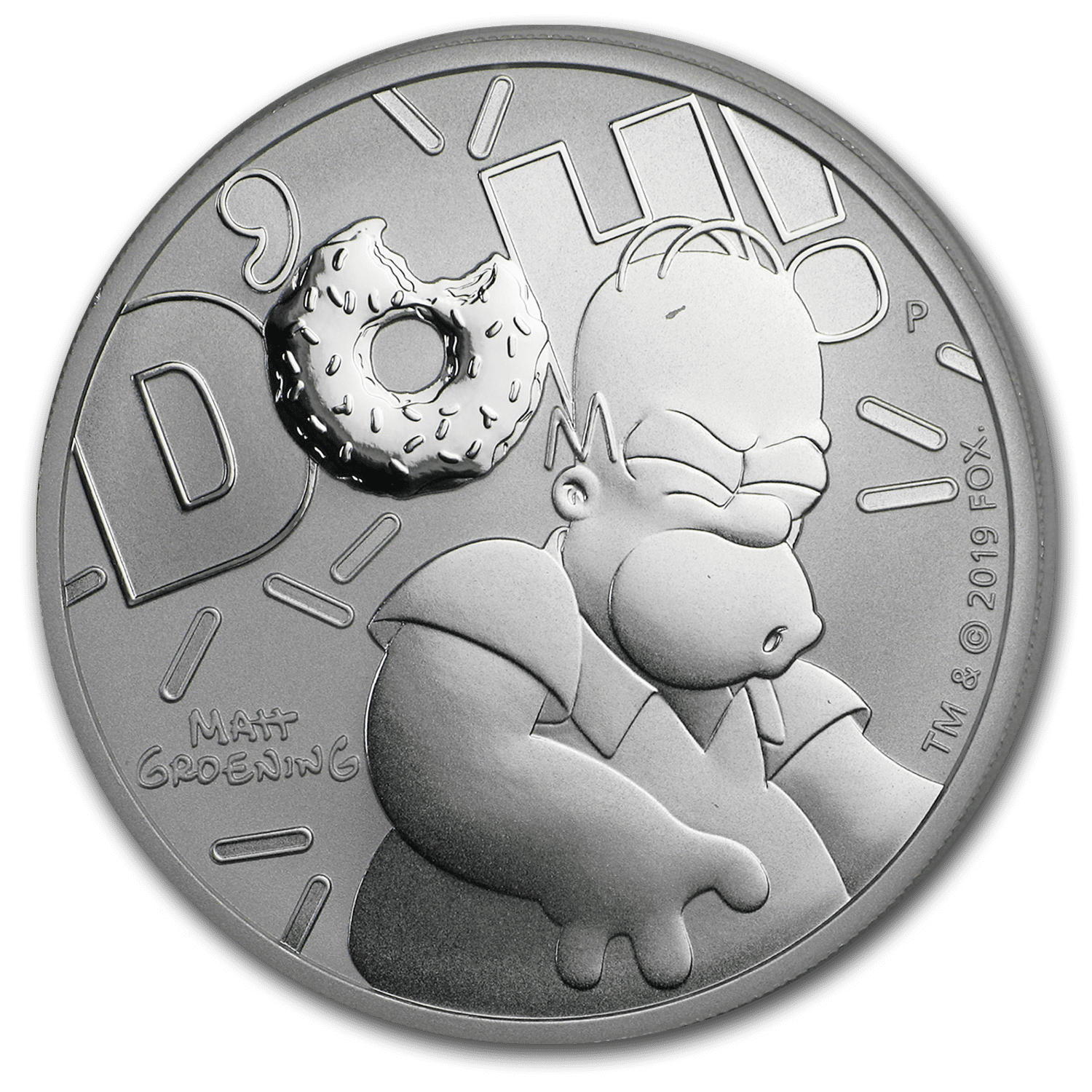 2019 Tuvalu 1 oz Silver The Simpsons: Homer (Abrasions) - Walmart.com