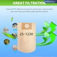thumbnail image 4 of 12 Pack 25-1230 Filter Bags Replacement for Stanley 4-5 Gallon Wet/Dry Vacuums SL18129, SL18130, SL18130P, 4 of 6