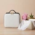 thumbnail image 3 of Qiyester Makeup Train Case Portable Travel Cosmetic Storage Bags Waterproof Women Toiletry Organizer with Adjustable Dividers (White Black), 3 of 10