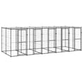 thumbnail image 1 of vidaXL Chenil Extérieur pour Chien en Acier avec Toit 12,1 M2, 1 of 4