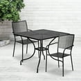 thumbnail image 2 of Flash Furniture Oia Commercial Grade 35.5" Square Black Indoor-Outdoor Steel Patio Table Set with 2 Square Back Chairs, 2 of 5