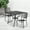 Black, variant on Emma + Oliver Commercial Grade 35.5" Square Black Patio Table Set-2 Square Back Chairs