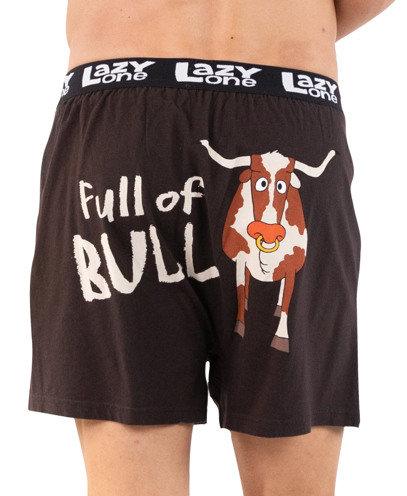LazyOne Funny Animal Boxers, Novelty Boxer Shorts, Humorous Underwear, Gag  Gifts for Men, Full of Bull, Cow, Farm (Bull Dozer, X-LARGE) 