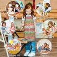 thumbnail image 6 of Pioneer Flower Floral Print Pattern Kids Aprons for Girls and Boys,Adjustable Neck Strap Toddler Aprons for Kids Cooking Baking, 6 of 7