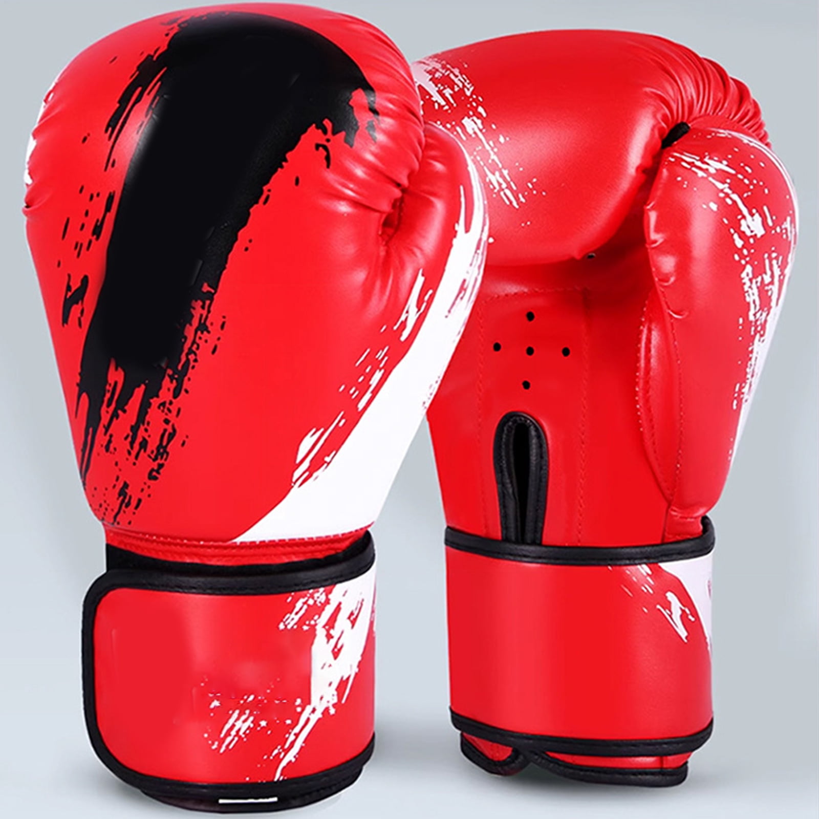 Leather Kickboxing Training Gloves Sparring Glove for Men Women Teens Kickboxing Boxing Workout Gym Fitness 10oz 6oz
