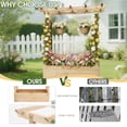 thumbnail image 5 of BAYUELSWU Raised Garden Bed with 2-Sided Trellis & Hanging Roof, Wooden Elevated Planter w/Drainage Holes, Bottom Gaps for Flowers, Herbs, Climbing, Vines (Natural), 5 of 7