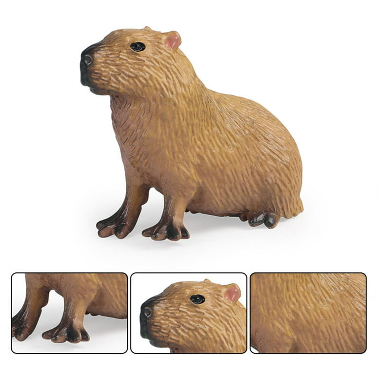 2pcs Realistic Capybara Figurines Toys Miniature Science Educational Toy Birthday Gifts for Friends Teens Adults, Size: 5.5cmx3cmx4.5cm, Brown