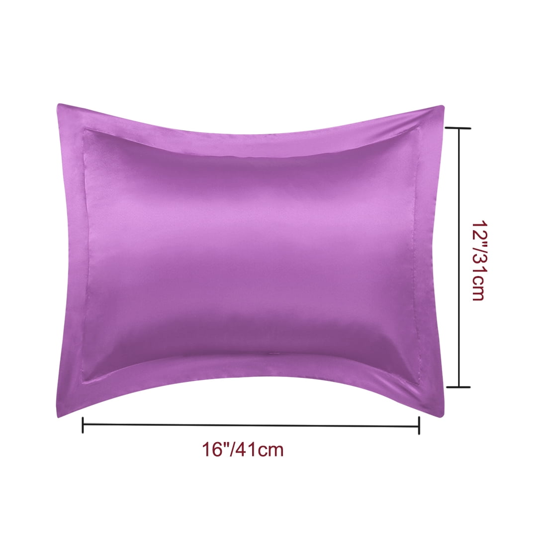 Unique Bargains 2-Pack Satin Silk Envelope Closure Pillow Shams Purple Boudoir
