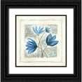 thumbnail image 1 of Shamp, Cindy 20x20 Black Ornate Wood Framed with Double Matting Museum Art Print Titled - Blue Flowers, 1 of 4