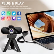 4K Webcam for PC, Ultra HD 4K Collaboration and Streaming Webcam, PDAF Autofocus, Noise-Cancelling Mics, 105° FOV, Auto Light Correction, USB-A, Privacy Cover, Conferencing and Video Calling