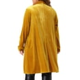 thumbnail image 3 of Agnes Orinda Women's Plus Size Long Cardigan Open Front Velvet Blazer Jackets 2X Gold, 3 of 6