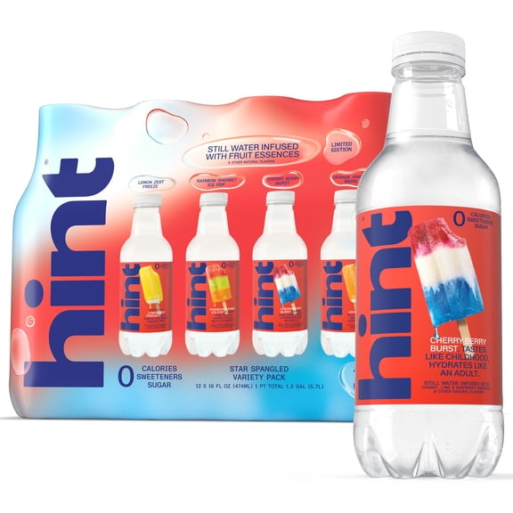 Hint Fruit-Infused Bottled Water, Summer Classics Variety Pack - Sugar Free Flavored Water with Zero Calories, Natural Fruit Essences, and No Artificial Sweeteners - 16 Fl Oz (Pack of 12)