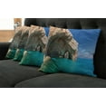 thumbnail image 2 of Ambesonne Marine Throw Pillow Cover 4 Pack, Sea Cave on Zakynthos, 24", Tan Pale Blue, 2 of 6