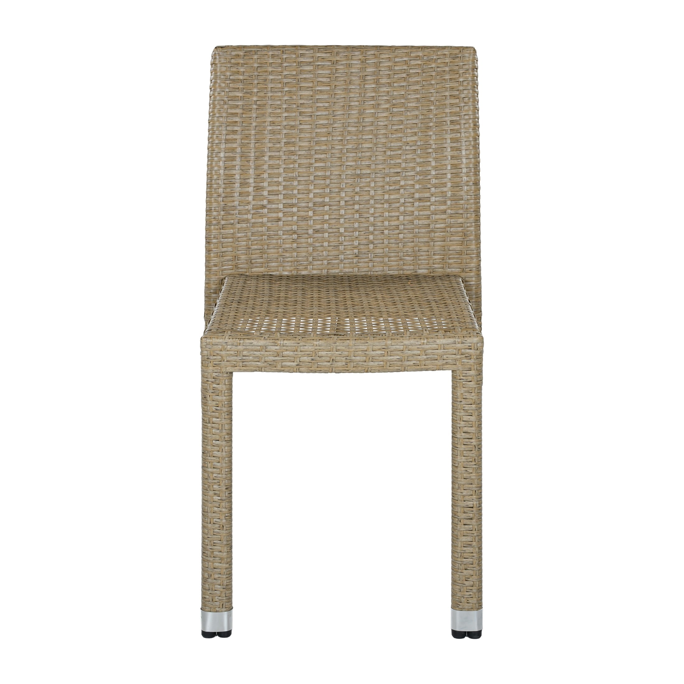 Christopher Knight Home Outdoor Handwoven Wicker Armless Dining Chairs, Natural, Set of 4