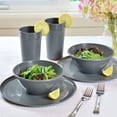 thumbnail image 4 of GHSDFBB 18-Piece Plastic Kitchen Dinnerware Set, Plates, Dishes, Bowls, Cups, Service for 6 (Dark Gray), 4 of 4