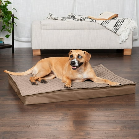 UPC: 0842229127263 | FurHaven Pet Products Quilt-Top Convertible Indoor-Outdoor Deluxe Cooling Gel Deluxe Mat Pet Bed for Dogs & Cats – Sand Large