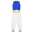 thumbnail image 4 of Alvivi Kids Boys Arabian Prince Cosplay Costume Party Performance Waistcoat Vest Loose Pants Royal Blue 14, 4 of 7