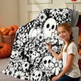 thumbnail image 3 of Halloween DIY Coloring Blanket with 24 Markers for Adults Kids, Color Your Own Washable Velvet Throw, Spooky Party Gift Decor, 3 of 5
