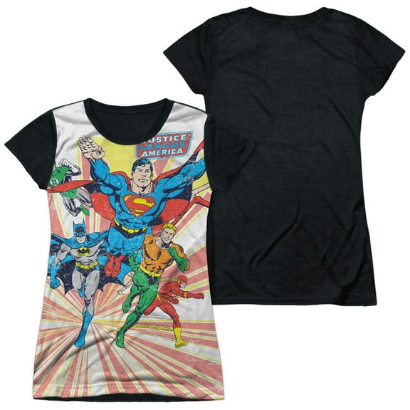 Dc - Coming At You - Juniors Teen Girls Black Back Sleeve Shirt - X-Large