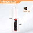 thumbnail image 2 of Uxcell 2pcs PH0 Destornillador Phillips #0 6.3" Destornilladores Magnéticos 3.35" Acero Aleado S2 Tratado Térmicamente con Mango Ergonómico para Reparaciones de Hágalo Usted Mismo, Rojo Marrón, 2 of 7