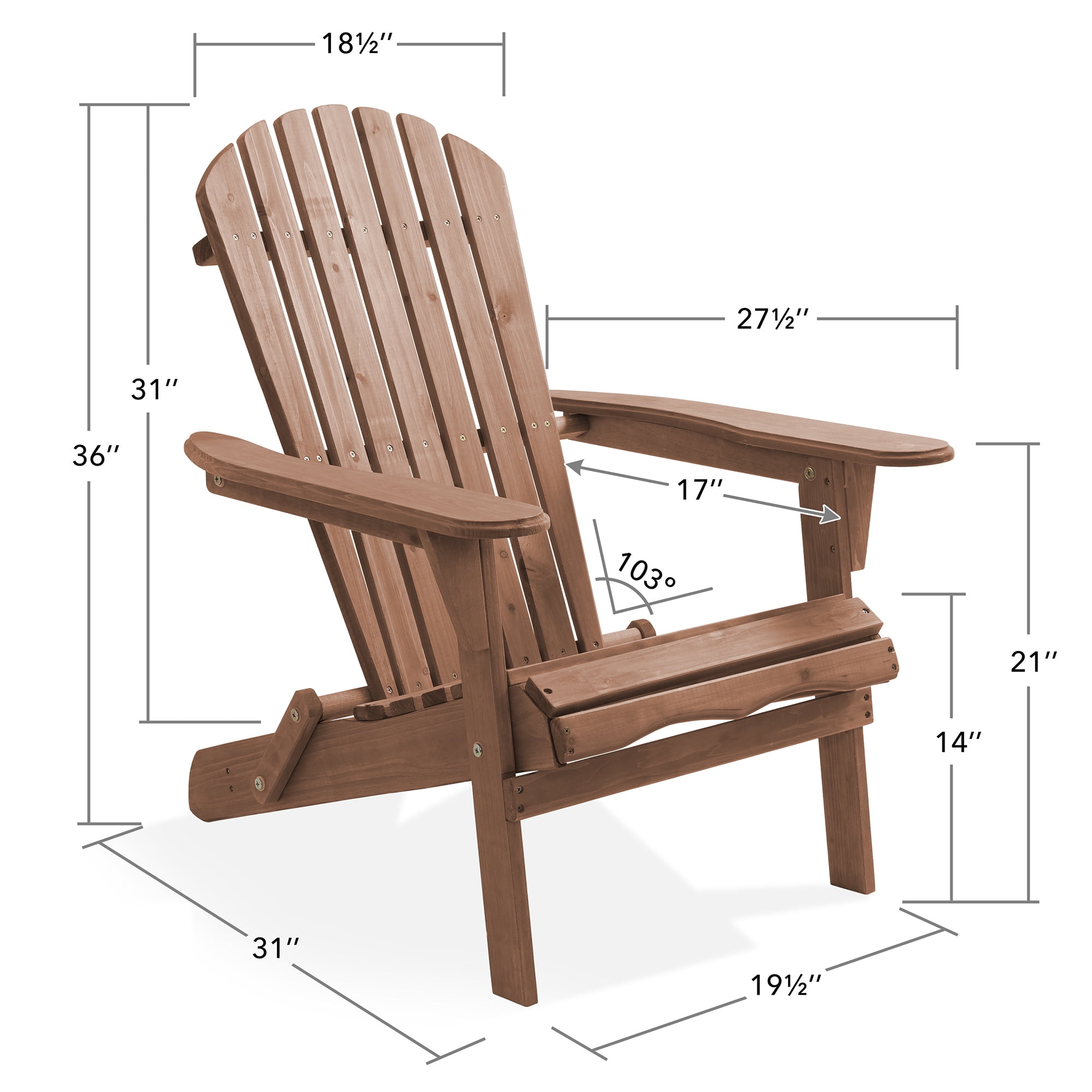 Casafield Folding Adirondack Chairs, Set of Two Cedar Wood Outdoor Fire Pit Lounge Chairs for Patio, Deck, Lawn and Garden Seating, Partially Pre-Assembled - Espresso