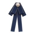 thumbnail image 1 of Pajarita de mujer preanudada con alfiler, corbata de regalo, corbata de moda, accesorios de ropa para el cuello. Azul marino, 1 of 9