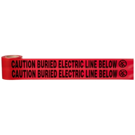 Scotch Buried Barricade Tape 368, Printed with "Caution Buried Electric Line Below" Text, 6" Width, 1000 Foot Length (Pack of 1)
