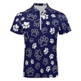 thumbnail image 4 of Blue And White Dog Paws on Dark Blue Background Men Zipper T-shirt Summer Casual Short Sleeve T-shirt Top, 4 of 7