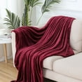 thumbnail image 1 of Fleece Blanket Sofa Throw Versatile Blanket Fluffy Soft ,Red Wine, 1 of 5